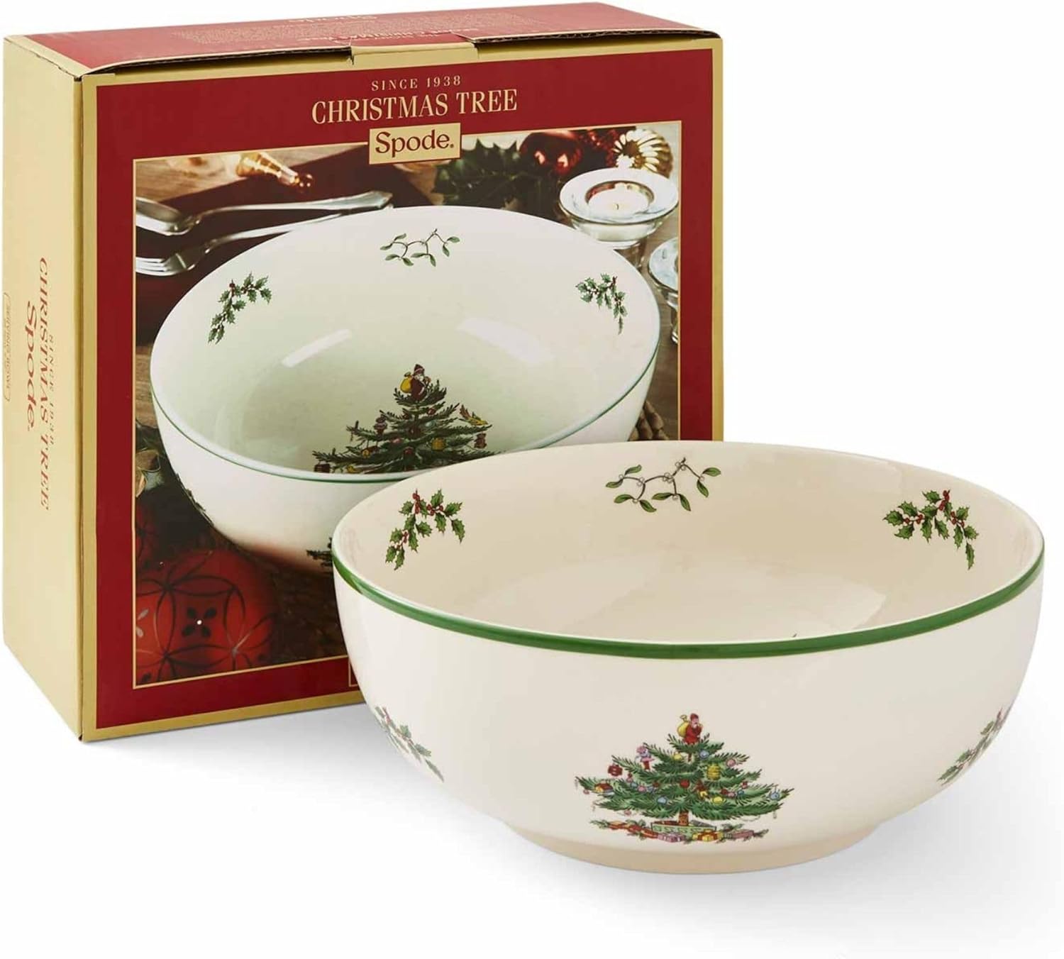 Spode Christmas Tree Serving Bowl, Ceramic, Multi-Colour