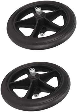 Brrnoo 2 x 7-inch front wheelchair wheels, carrying solid replacement wheels for wheelchairs, walkers, walking aids