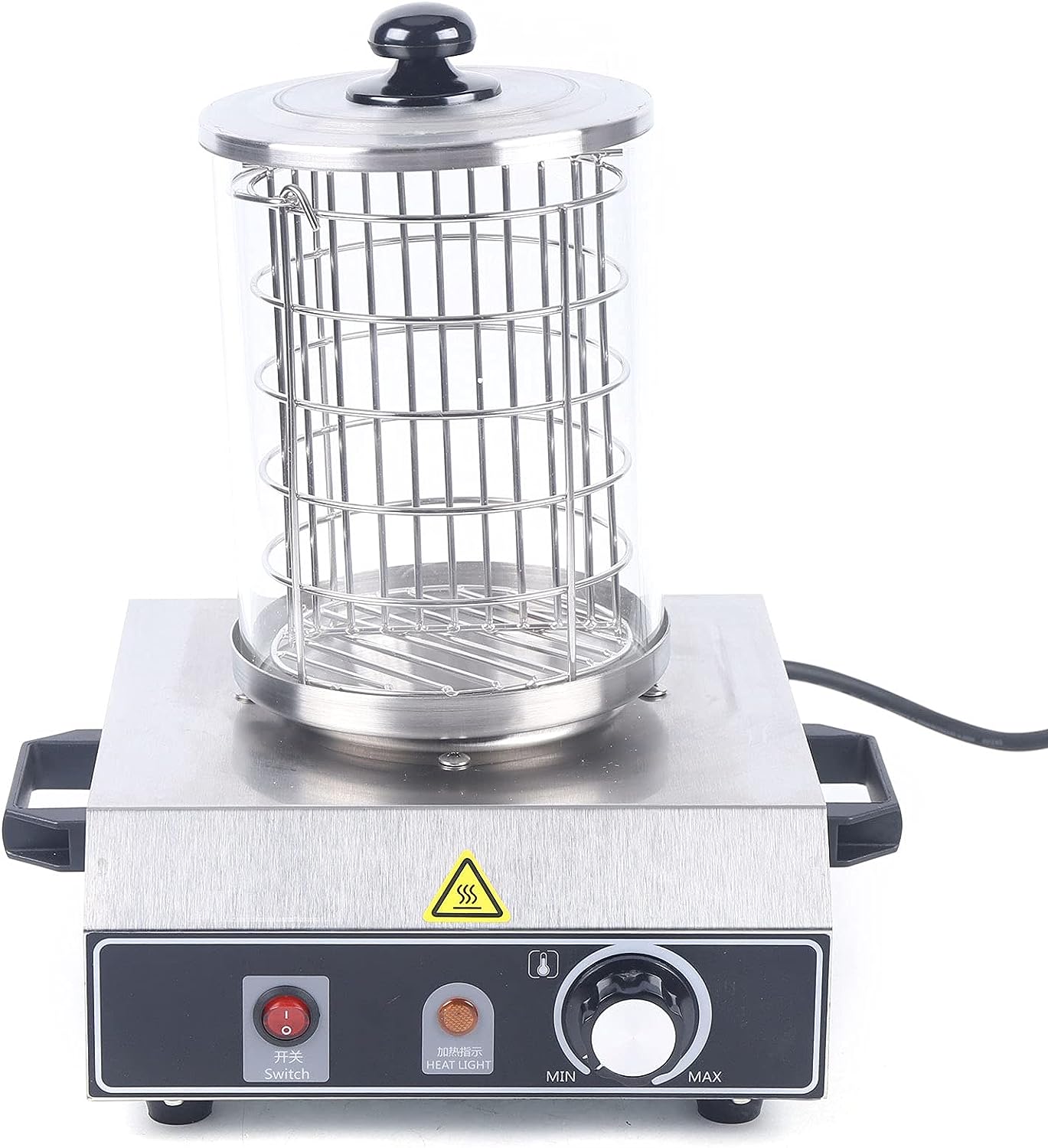 XUEMANSHOP Sausage Warmer, 350 W Stainless Steel Hot Dog Machine, Cylinder Dimensions 16 x 21.5 cm, Capacity of Water Container, 500 ml, Adjustable Temperature
