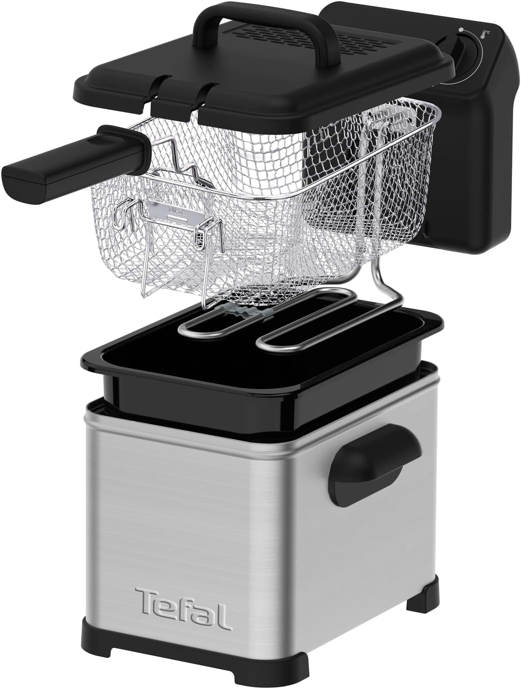 Tefal Family Pro Access FR5030 4.0L Deep Fryer, 3000 Watt, Semi-Professional with Oil, Removable Oil Container, Cooling Zone Technology, Easy Cleaning, Crispy Chips, Stainless Steel, Black, FR5030