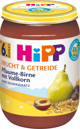 HiPP Fruit & Cereals Plum-pear with whole grains from the 6th month, 190 g