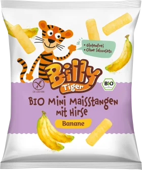 Billy Tiger Children's snack mini corn sticks with millet banana from 3 years, 30 g