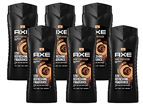 AXE 3in1 Duschgel Dark Temptation XL Shampoo 6x 400ml Showergel Men Shower Gel Herren Body Wash (im 6er Set)