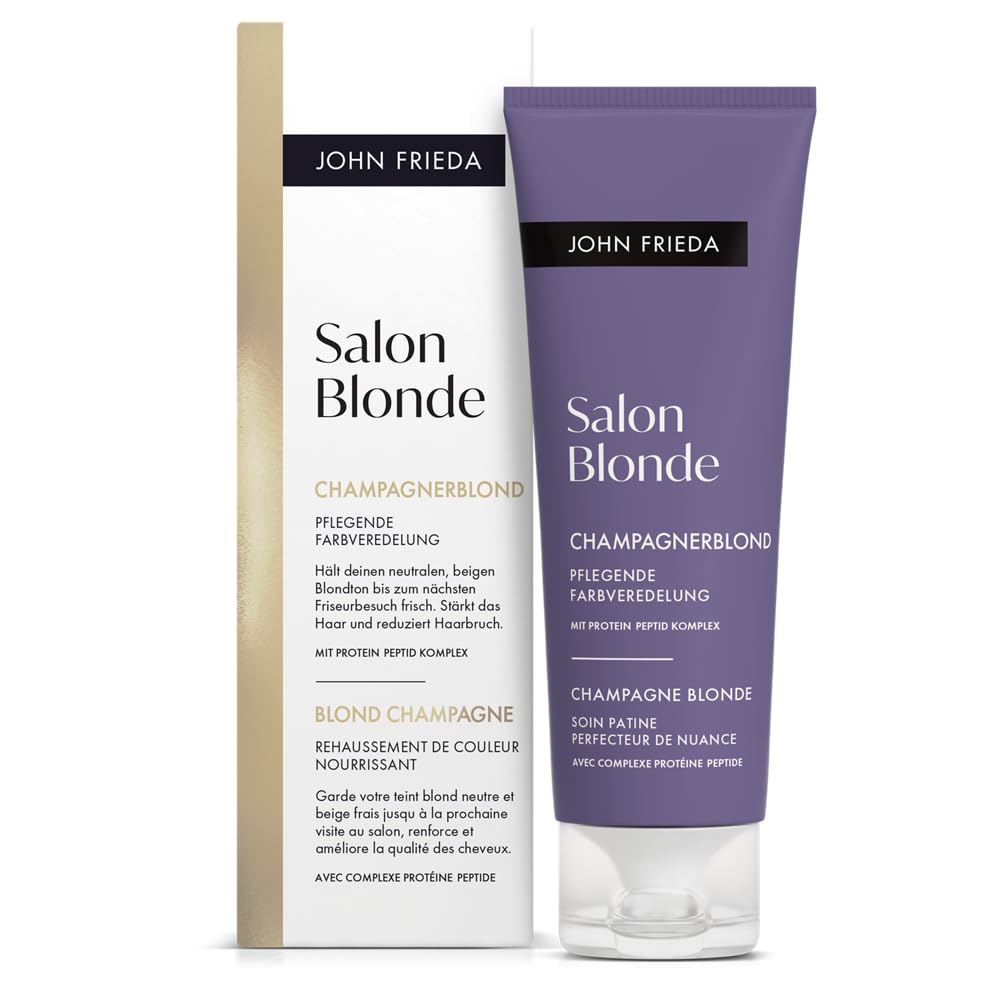 John Frieda Salon Blonde – Champagne Blonde – Colour Finish – Keeps the Neutral Beige Blonde Tone Fresh until the Next Barber Visit – Volume: 120 ml – Formulated without Ammonia or Peroxide Holds