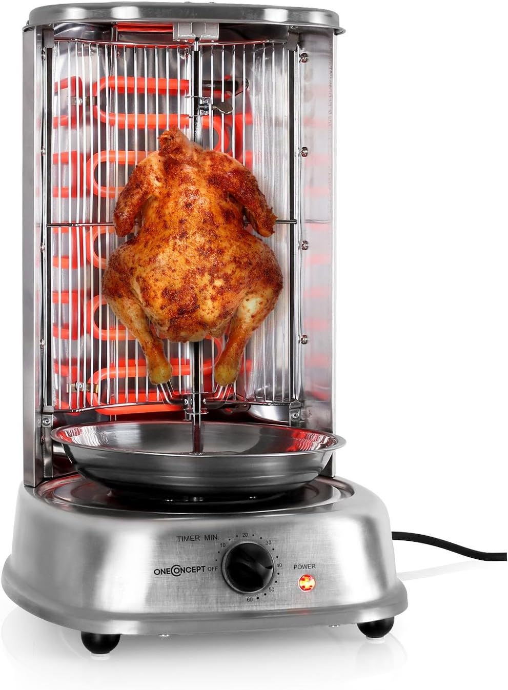 oneConcept Kebap Master Grill Kebab Vertical Gill Donner..., silver