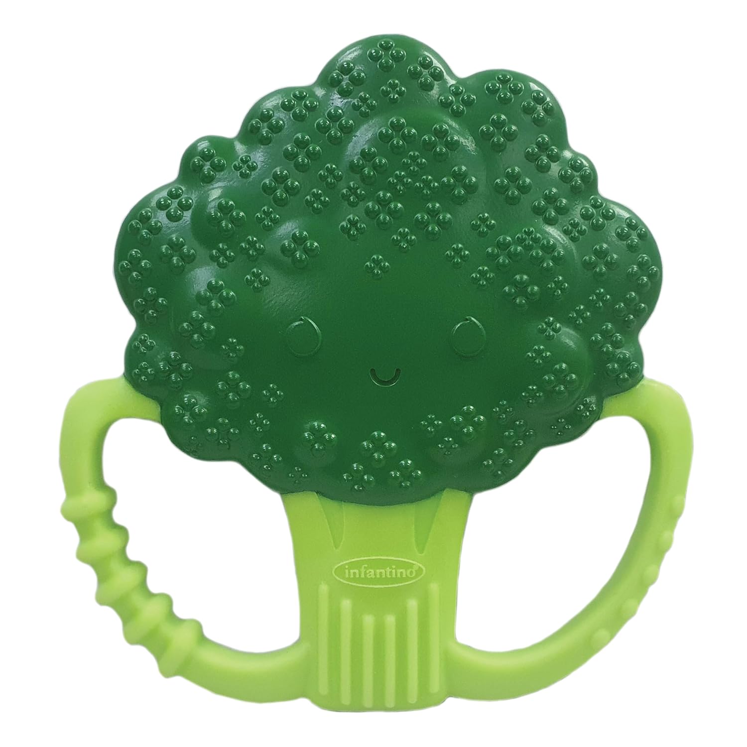 Infantino Lil' Nibbles Textured Silicone Teether BPA Free Baby Teether Soft Easy Hold Sensory Stimulation for Infants, Broccoli