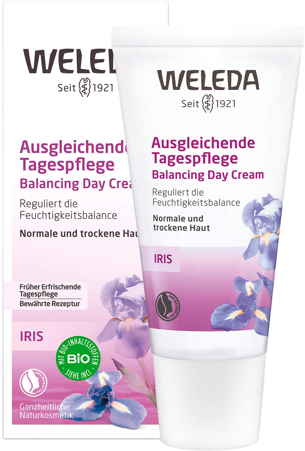 WELEDA Bio Iris Balancing Day Cream, Rich Natural Cosmetics Moisturiser for Intensive Care of Dry Skin, Cream for Protection Against Environmental Impact (1 x 30 ml), ‎7.1700