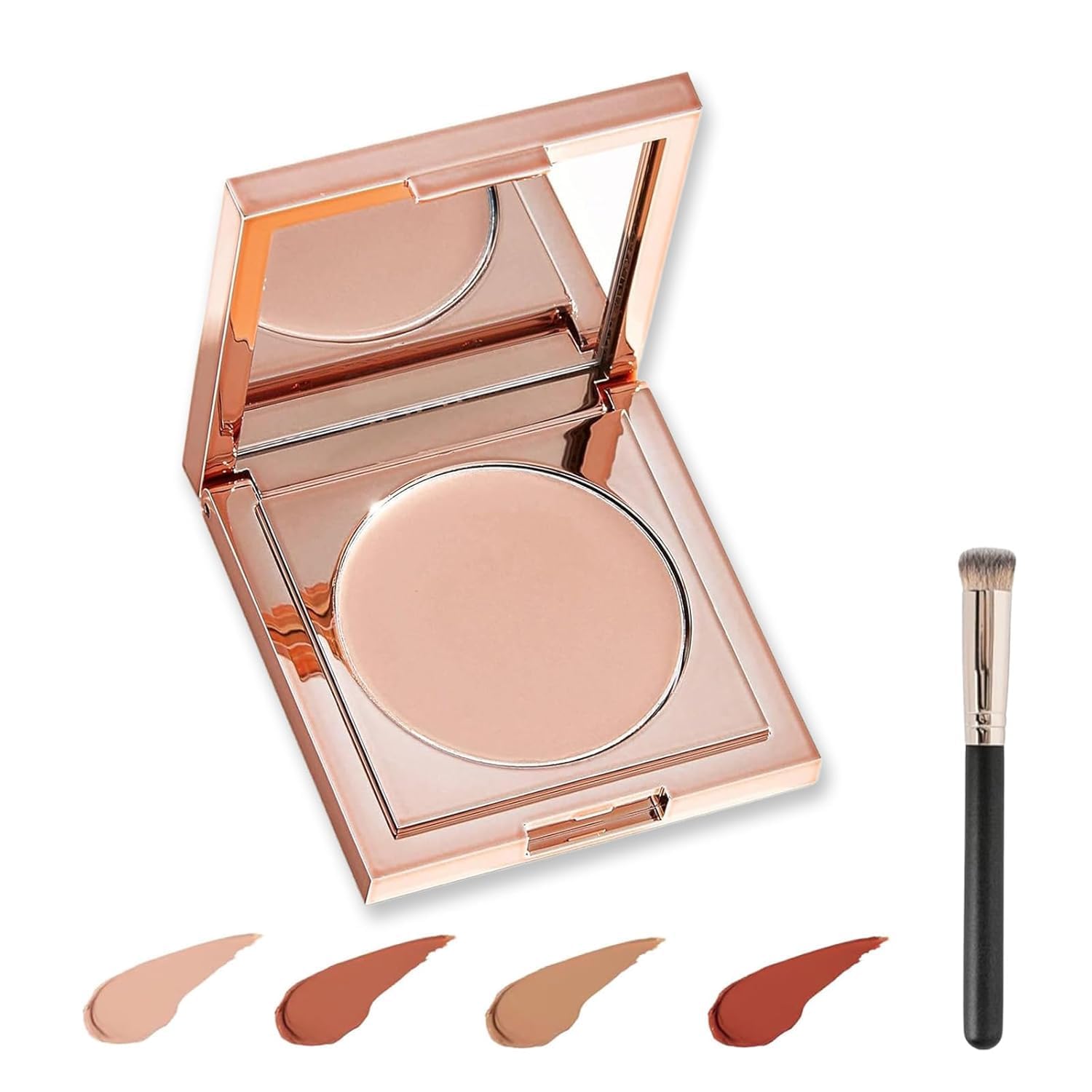 FLLUOUZH Coloured Clay CC Undereye Corrector with Brush, Under Eye Concealer and Colour Corrector for Dark Circles, Hydrating and Long Lasting Foundation (01-Light Skin)