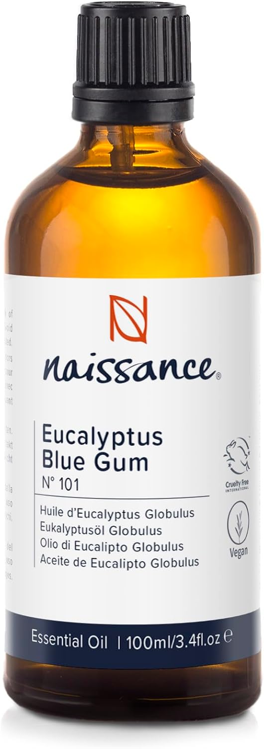 Naissance Eucalyptus Oil (No. 101), 100 ml, Eucalyptus Globulus, 100% Natural Pure Eucalyptus Essential Oil for Natural Cosmetics, Sauna, Aromatherapy, Oil Burners, Fragrance Oil for Aroma Diffusers