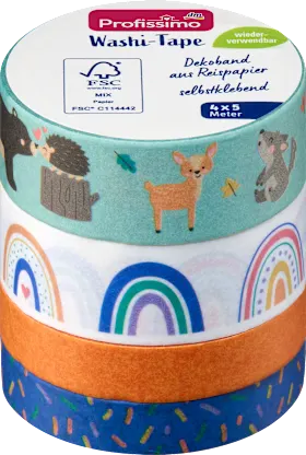 Profissimo Washi tape \"Children's Party\", 4 pcs