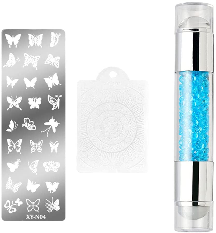 Nicejoy Nail Art Stamper Nail Stamper Werkzeug Klar Nagelstempel Nail Art Stempel Vorlage Bild Teller Nageldruck Werkzeug Nagel Polnisch Muster Muster Hilfsmittel Nägel Dichtungsform Stempel Blau