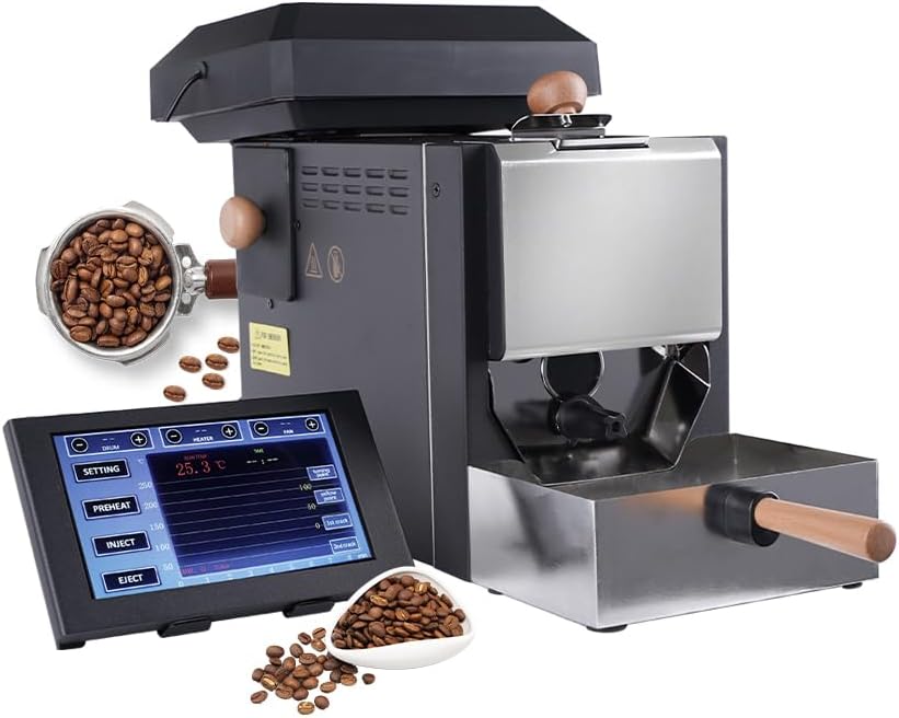 Small Coffee Roaster, Professional Version, 200g Coffee Beans Roasting Machine, Roasting Curves Adjustment, Integrated Roasting System, Also for Artisan