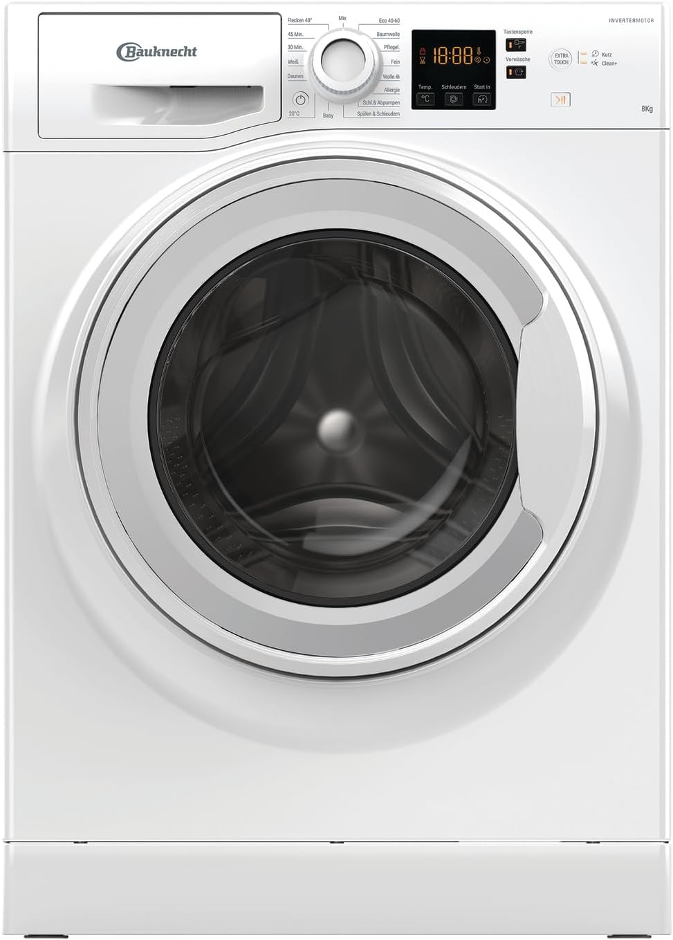 Bauknecht W8 W6400 A Washing Machine, 8 kg, Front Loader, Digital Motion Technology, AutoClean, Anti-Allergy Programme, 1400 rpm, White