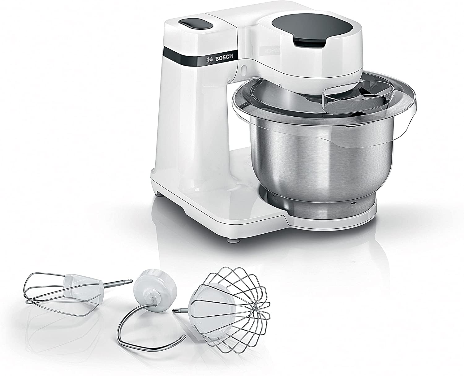 Bosch Hausgerate Bosch MUMS2ER01 MUM Series 2 food processor, stainless steel bowl 3.8 litres, 700 watt, red & Bosch MUZ45KP1 potato fritter hash brown disc, reversible disc, dishwasher safe