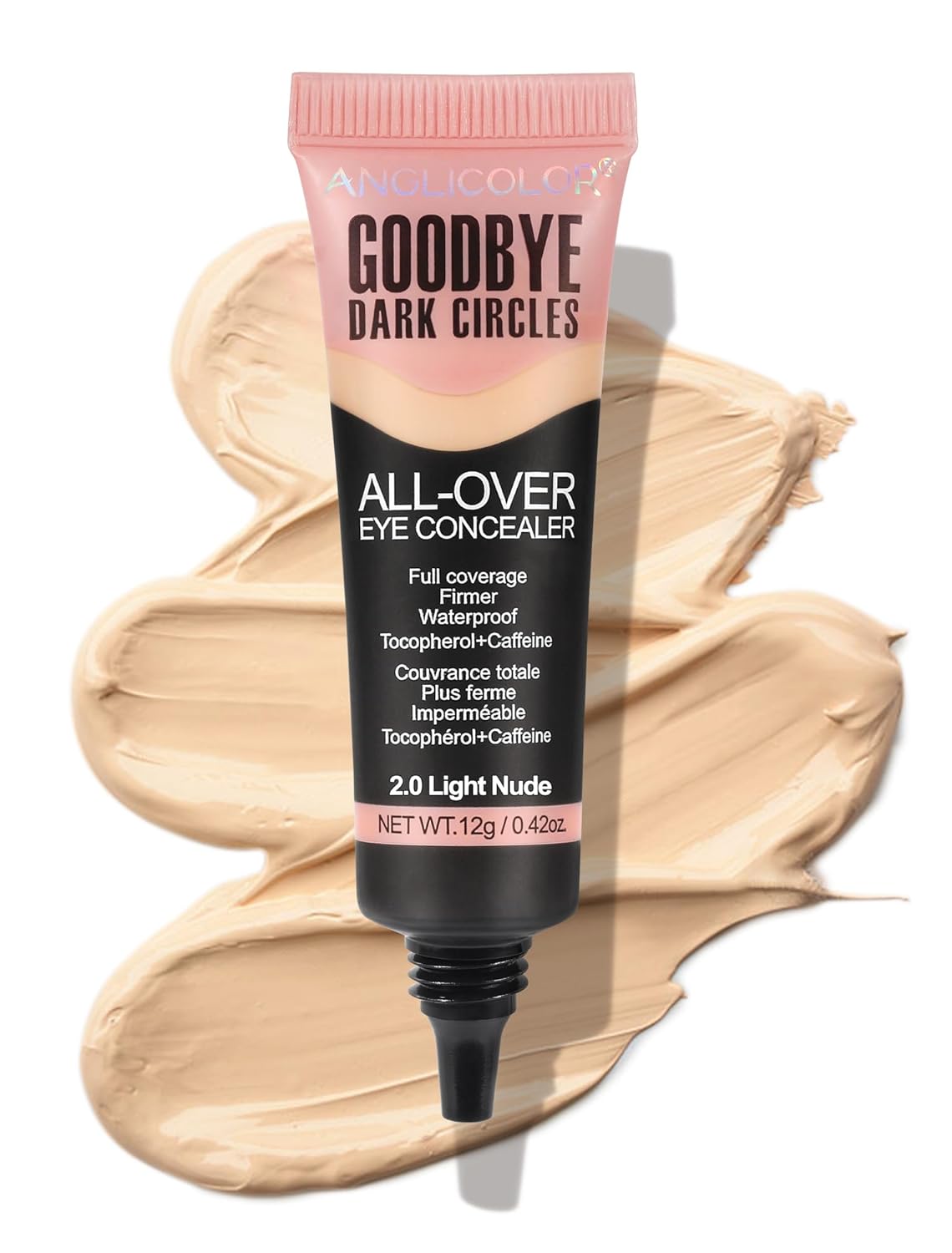 Anglicolor Liquid Concealer, Concealer, Dark Circles, Brightening, Waterproof, Durable, Color Corrector, Concealer with High Coverability (02#Light Nude, 12 g)