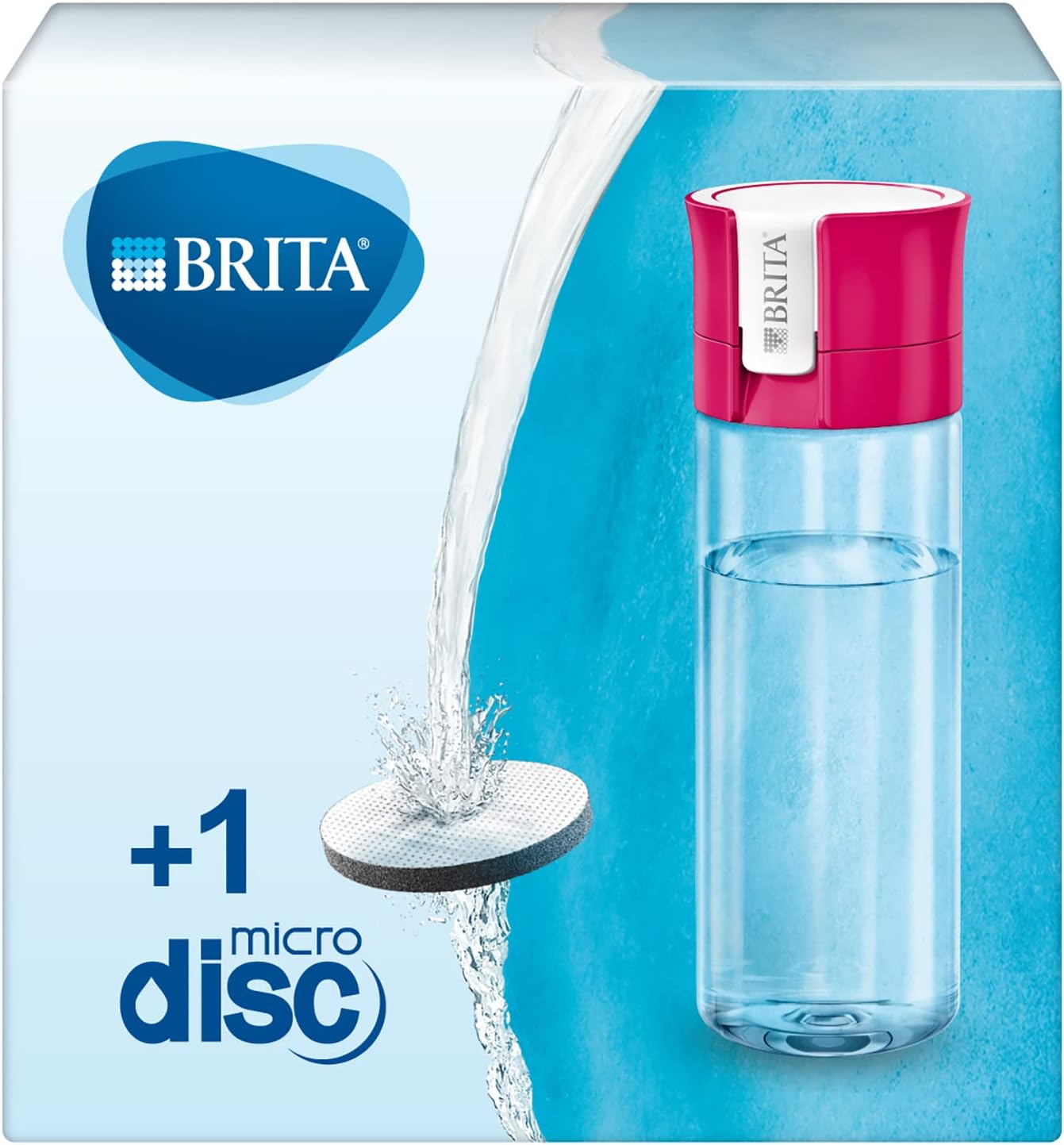Brita Fill and Go Water Bottle with Filter, 7.5 x 7.5 x 22.0 cm