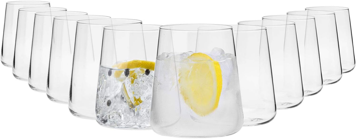 Krosno Gin Glasses Water Glasses White Wine Glasses 380 ml Avant-garde Collection Perfect for Home, Restaurants and Parties Dishwasher and Microwave Safe