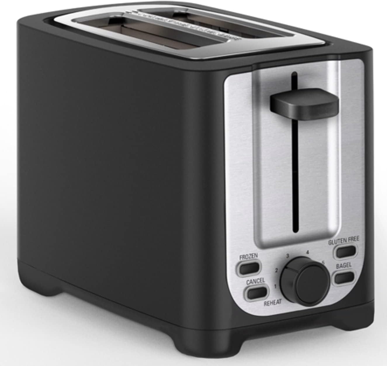 bella 2 Slice Toaster with Automatic Shut-Off, Extra Wide Slots and Removable Crumb Drawer as well as Demolition, Defrost and Reheat Function, Stainless Steel and Black