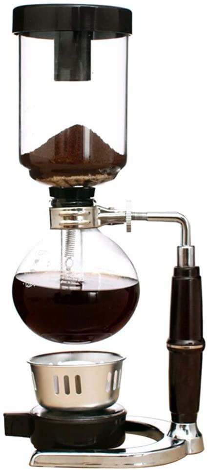 Zengqhui Coffee Siphon Pot Syphon Coffee Machine Syphon Pot Handmade Coffee Appliance Traditional Classic (Colour: Black, Size: 5 Cups)