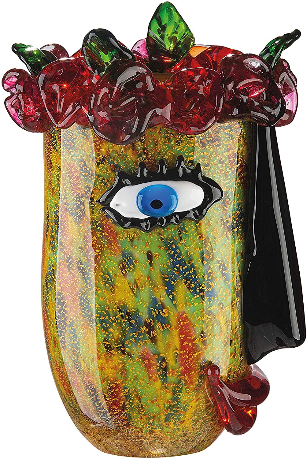 GILDE GLAS art Flower Vase - Table Decoration - Gifts for Women - Stained Glass 31 cm