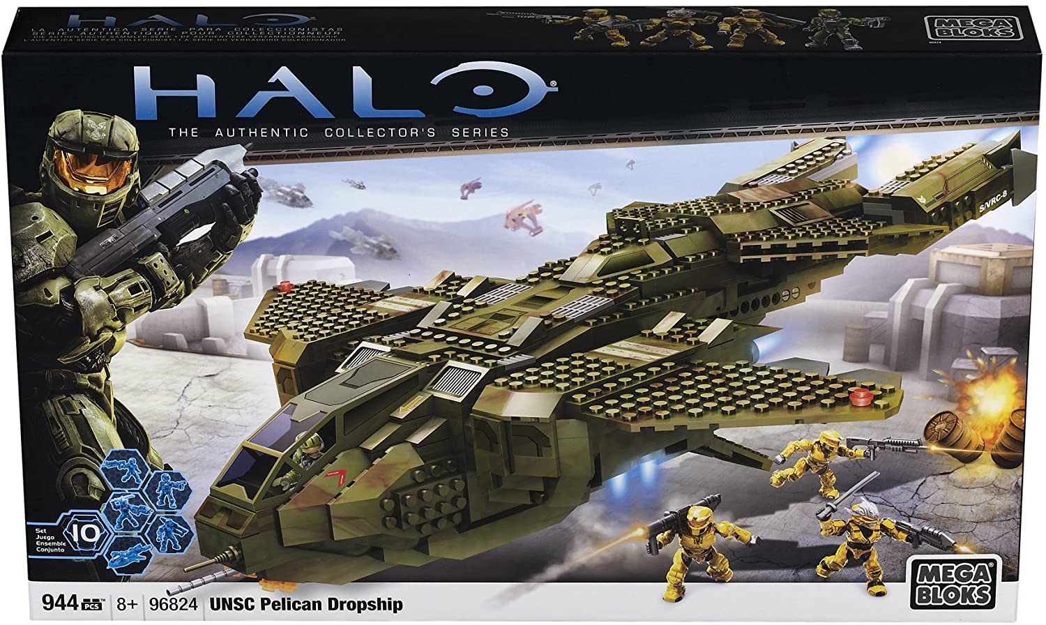 Mega Bloks Halo Unsc Pelican Dropship Buildable Playset