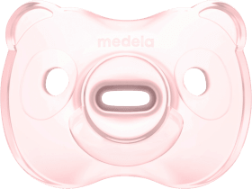 MEDELA Pacifier Soft Silicone, pink/plain, 0-6 months, 2 pcs