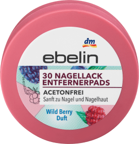 ebelin Nail polish remover pads acetone -free, 30 hours