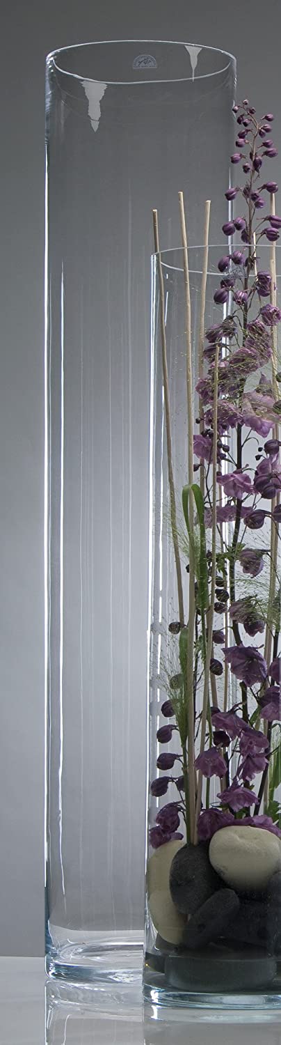 Sandra Rich 3 x Glass Vase Floor Vase Cylinder Large 120 cm
