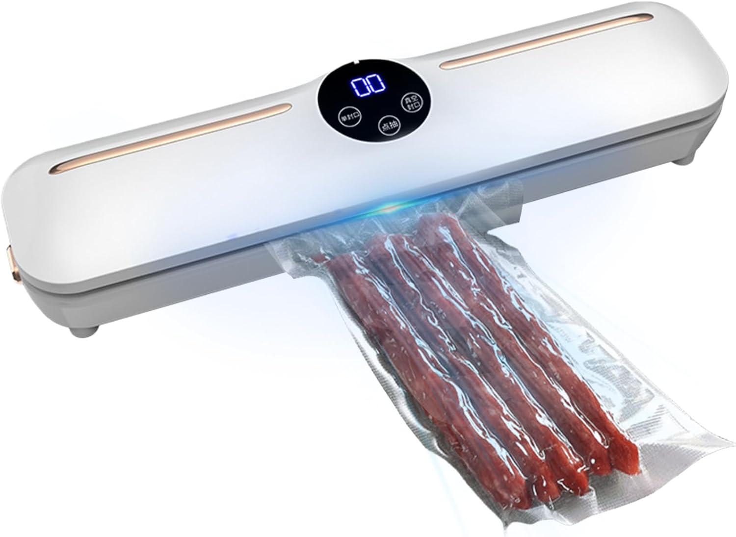 Vacuum Sealer with Vacuum Sealer Bags, All-in-1 Vacuum Sealer with 20 Vacuum Bags for Dry, Moisture, Fresh, Film Sealer Fully Automatic Sealing Device (White)