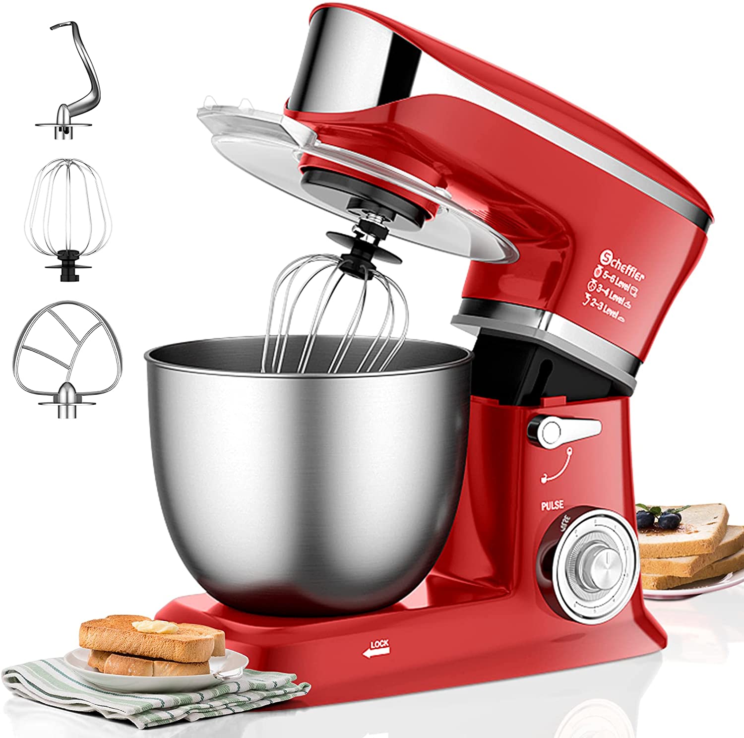 Scheffler Food Processor 2000 W Kneading Machine, 5 L Food Processor XL, Do