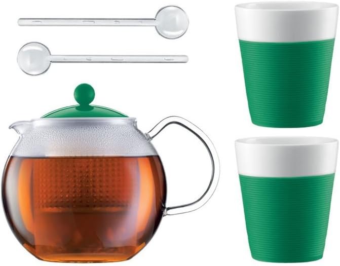 Bodum Assam AK1830-XY-Y15-10 Tea Maker with 2 Glasses and Spoons Fir Green
