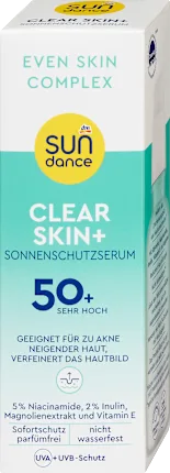 SUNDANCE Sun protection serum face clear skin+ SPF 50+, 50 ml