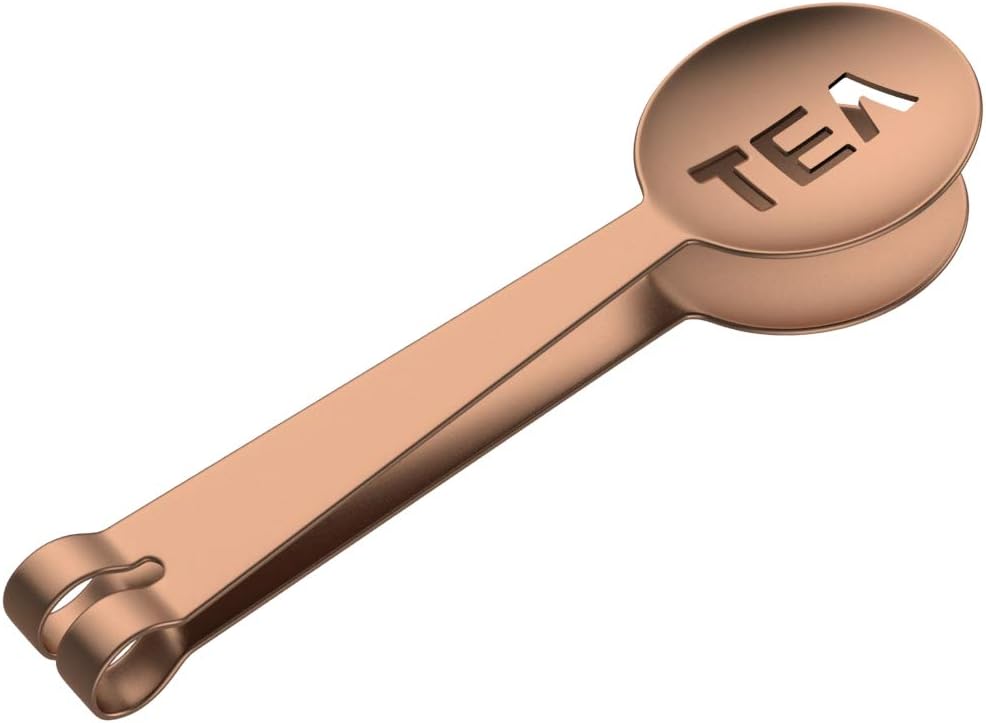 Tea Bag Tongs, Tea Bag Press Made of High-Quality Stainless Steel, Tea Bag Squeezer, Tea Tongs in Elegant Copper Look