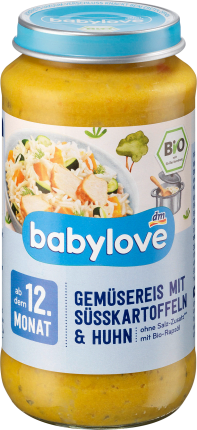 babylove Menu Vegetable rice with sweet potato and chicken from the 12th month, 250 g