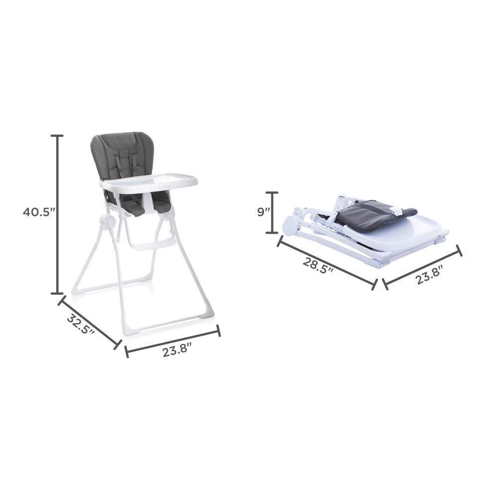 Joovy Nook High Chair Baby High Chair Compact Folding Folding Tray Easy Clean Space Saving Black