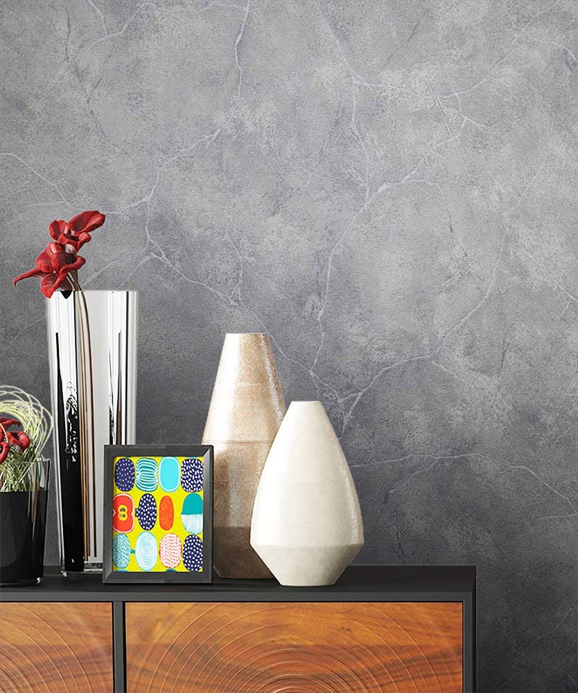 Newroom Design Newroom Wallpaper Grey Non-Woven Wallpaper Uni Modern And Elegant Design St