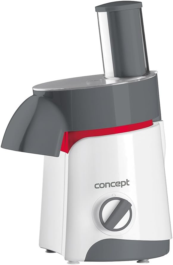 CONCEPT Home Appliances ES1000 Electric Rasp Fresh Salad with Five Interchangeable Drum Inserts, Salad Preparation, French Fries Disc, Tamper, Easy Maintenance, 80 dB, 200 W