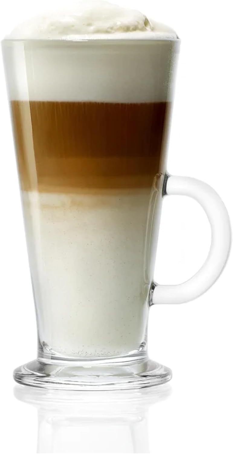 Stölzle Lausitz Coffee Glasses Set of 6 / Tea Glasses / Mulled Wine Glass 265 ml / High-Quality Coffee Glass / Latte Macchiato Glass and Iced Coffee Glass with Handle