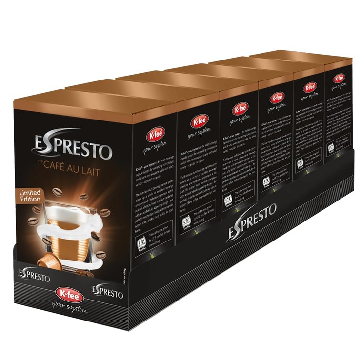 ESPRESTO Café au Lait | Latte Coffee | Coffee Capsules | Intensity 10/12 | Compatible with K-fee - your System | RFA Certified | 96 capsules