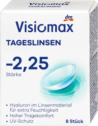 Visiomax Daily contact lenses, diopter -2.25, 8 units