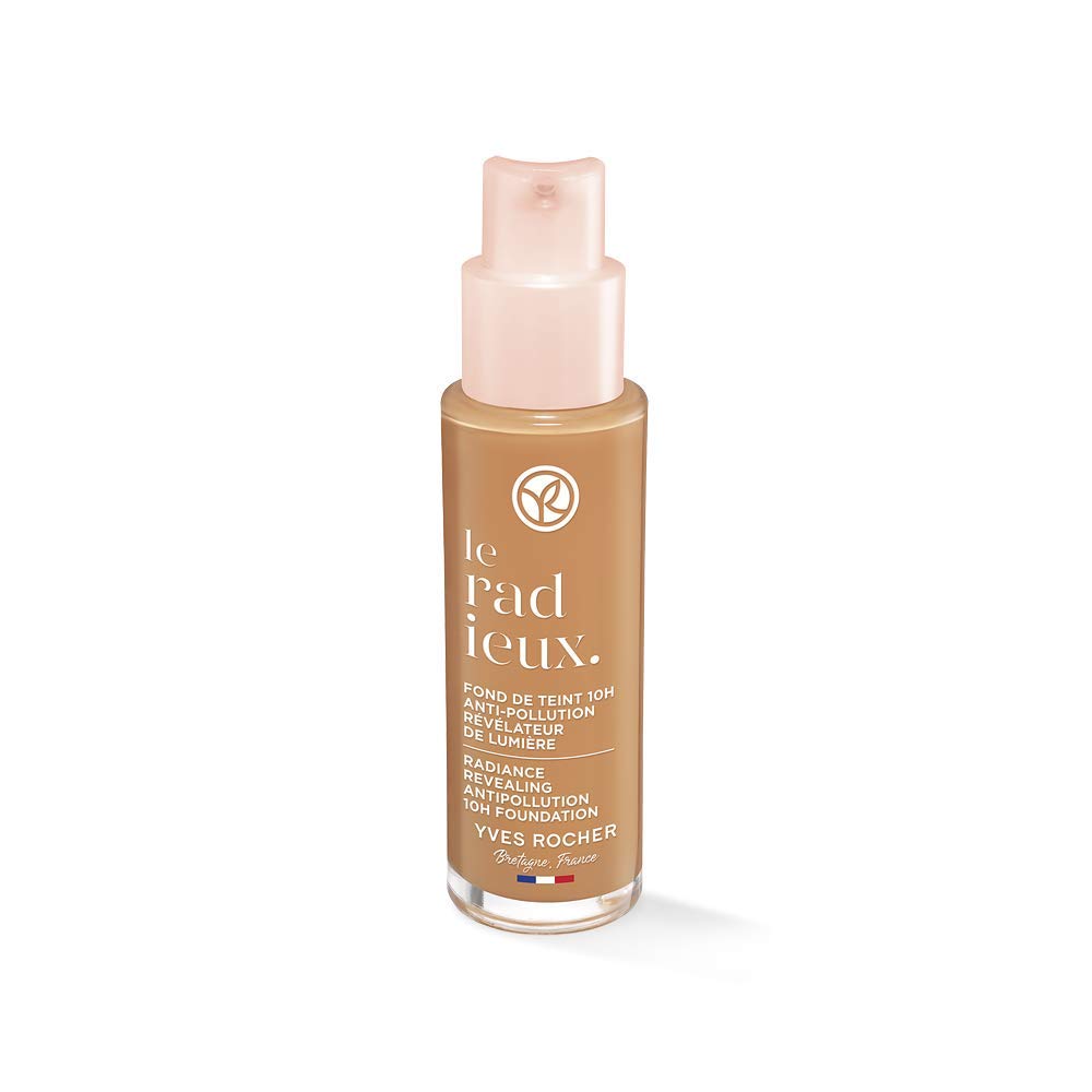 Yves Rocher COULEURS NATURE Foundation 10h Radiance & Anti-Pollution - Doré 275, 1 x Pump Bottle 30 ml, ‎gold