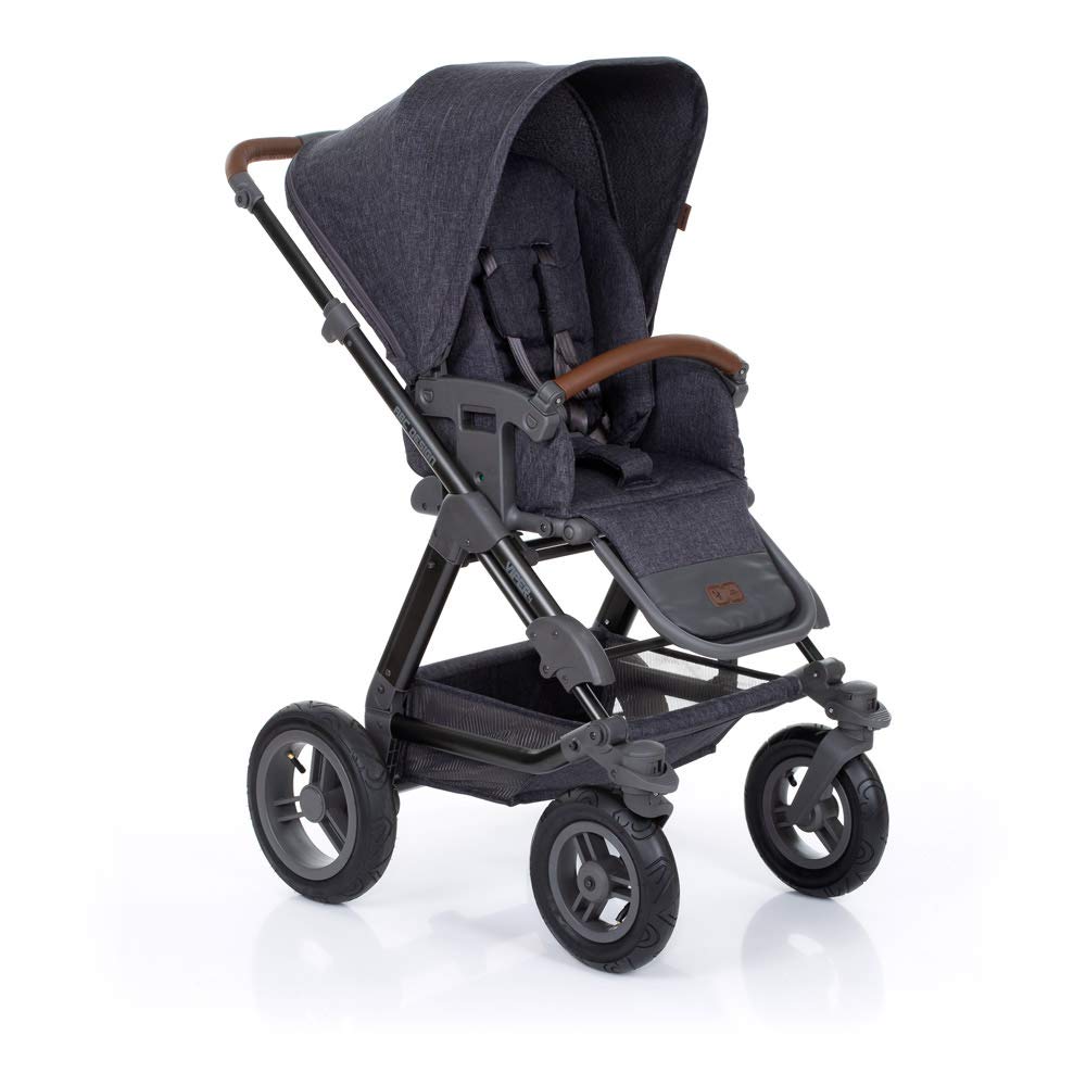 ABC Design Viper Combi Pram 4-2-in-1 Set of Baby Bath and Pushchair with Large Pneumatic Wheels and Telescopic Slider Street