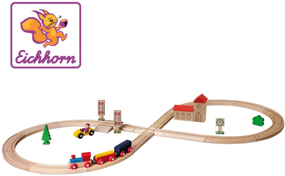Eichhorn 100001262 Eichhorn Train Rail Train Rollercoaster, 35 Pieces, Fsc 