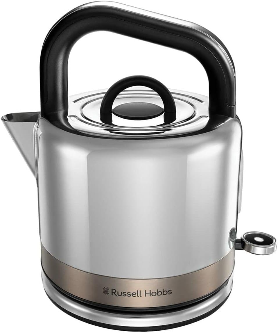 Russell Hobbs Distinctions 26422-70 Kettle [1.5 L] Stainless Steel Titanium (Quick Boil Function, Removable Limescale Filter, Optimised Spout, External Water Level Indicator)