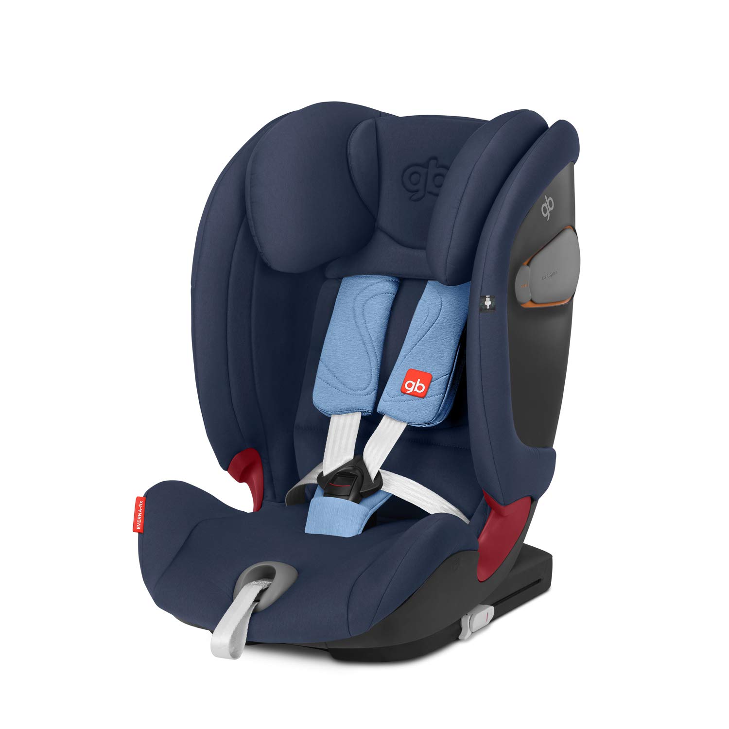 gb Gold Everna-Fix Children\'s Car Seat for Cars with ISOFIX Group 1/2/3 (9-36 kg) from Approx. 9 Months to Approx. 12 Years Night Blue