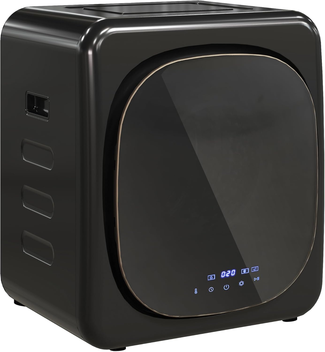 HOMCOM Mini Tumble Dryer with 6 Programs LED Touch Screen, 4 kg, up to 60°C, 800 W, Freestanding, Wall-Mountable, Exhaust Dryer with Overheating Protection, Exhaust Dryer for Clothes, Black