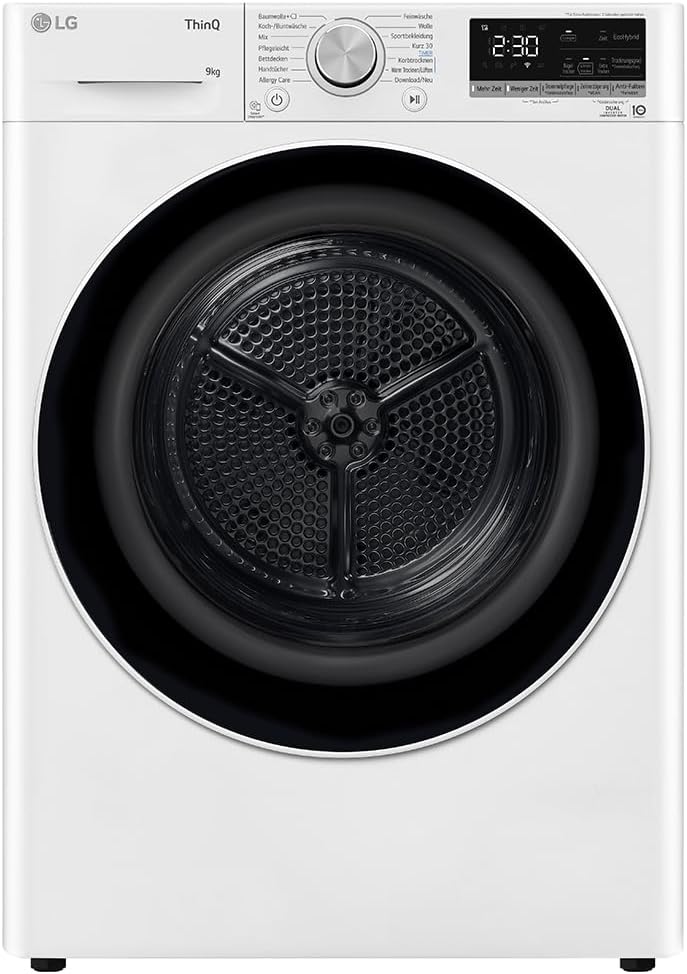 LG V9R09TC Heat Pump Dryer 9kg Capacity, Sensor Dry, Allergy Care, Smart Diagnosis, White