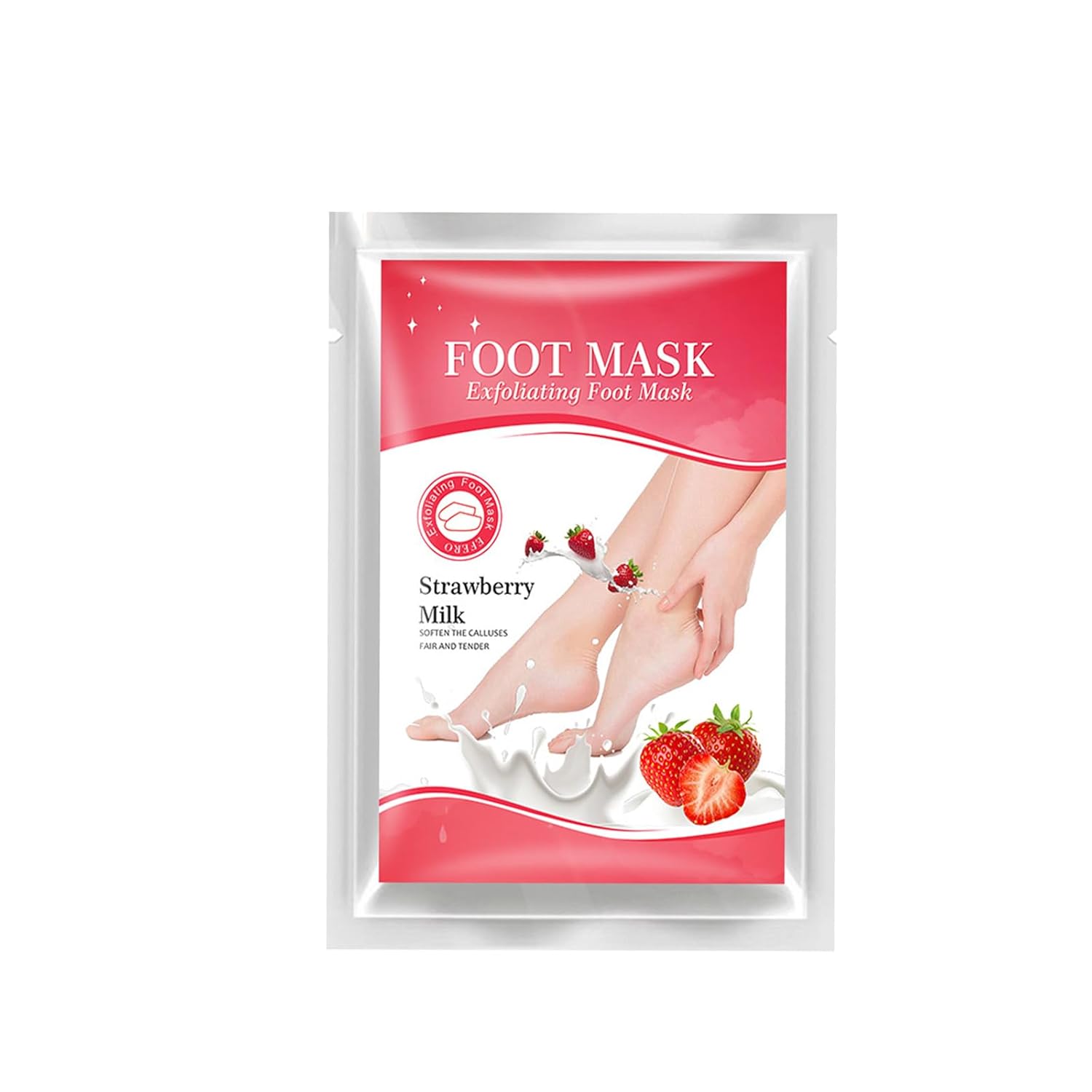 Yagaspantery Foot Exfoliating Mask, Foot Mask, Moisturizing Foot Exfoliating Mask for Dry Skin, Foot Spa Socks for Women and Men (Strawberry)