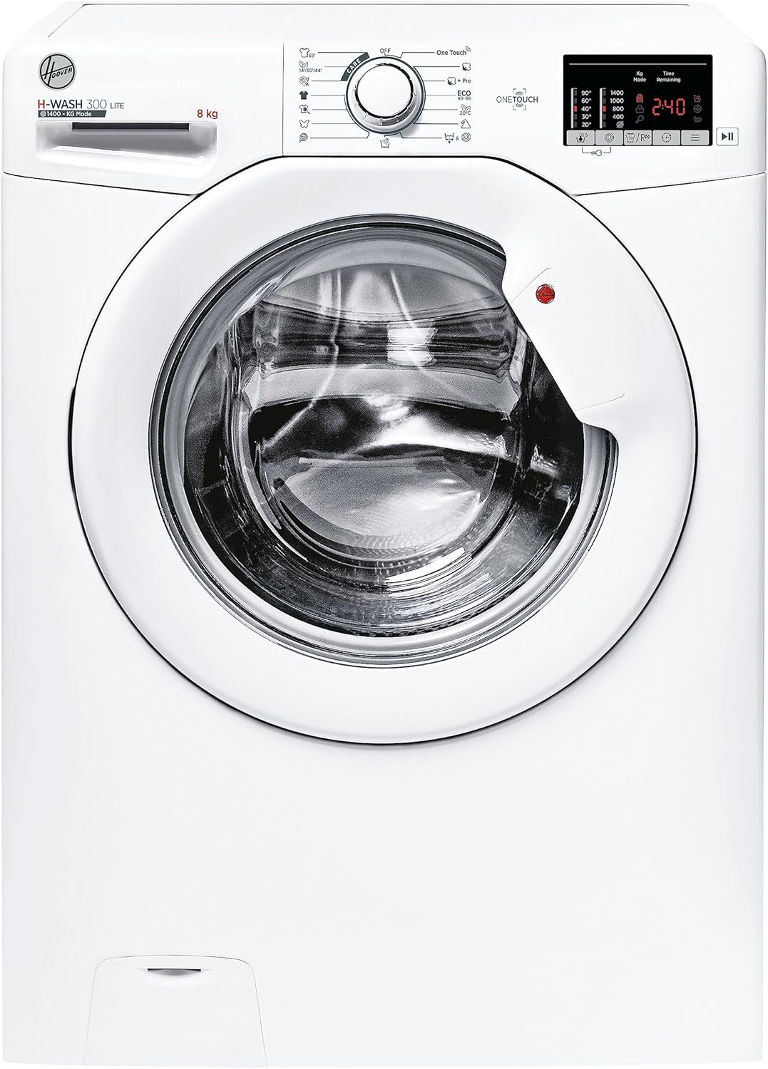 Hoover H-WASH 300 Lite H3W 482DA3/1-S Washing Machine, 8 kg, Mix-Power System, 16 Programmes