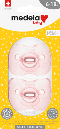MEDELA Pacifier Soft Silicone, pink, 6-18 months, 2 pcs